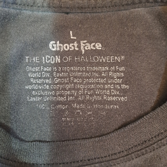 Ghost Face Super Beat Up Grunge Black Graphic Print Scream T Shirt Size Large - Picture 5 of 6